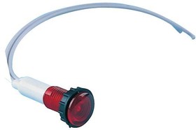 S100NK, Лампа неоновая с держетелем и проводом 230V красная