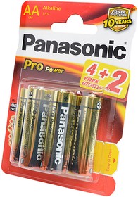Panasonic Pro Power LR6PPG/6BP 4+2F LR6 4+2шт BL6, Элемент питания
