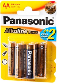 Panasonic Alkaline Power LR6APB/6BP 4+2F LR6 4+2 шт BL6, Элемент питания