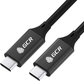 Фото 1/4 GCR-54071, GCR Кабель USB 3.1 (USB 3.2 Gen 2) Type C-С, 1.0m, 100W/20V/5A, M/M, 10 Гбит/с, 4K, черный, AL сase, экран, армирование