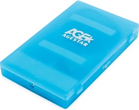 Фото 1/2 Контейнер для HDD AgeStar Внешний корпус 2.5" SATA HDD/SSD AgeStar SUBCP1 (BLUE) USB2.0, пластик, синий, безвинтовая конструкция (10612)
