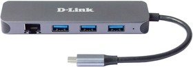 Фото 1/10 D-Link DUB-2334/A1A Док-станция с разъемом USB Type-C, 3 портами USB 3.0, 1 портом USB Type-C/PD 3.0 и 1 портом Gigabit Ethernet