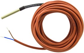 Фото 1/2 DS18B20-IP67-5 (2-wire) (гильза 49,7 х 6 мм), Герметичный датчик температуры DS18B20, IP67, двухпроводный, кабель 5 м