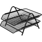 Лоток для бумаг 2-х уровн.горизонт.металл сетка, 356x278x53м чёрный 688770