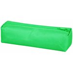 Пенал-тубус ПИФАГОР на молнии, ткань, зеленый, 20х5 см, 272258