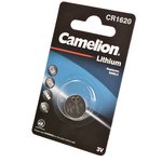 Camelion CR1620 BL-1 (CR1620-BP1, батарейка литиевая,3V)