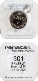 RENATA SR43SW 301 (0%Hg), Элемент питания