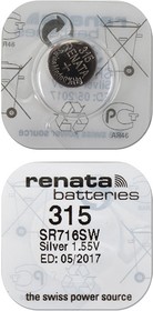 RENATA SR716SW 315 (0%Hg), упак. 10 шт, Элемент питания