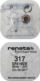 RENATA SR516SW 317 (0%Hg), упак. 10 шт, Элемент питания