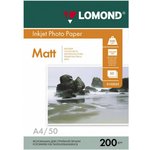 Фотобумага Lomond 0102033 A4/200г/м2/50л./белый матовое/матовое для струйной печати