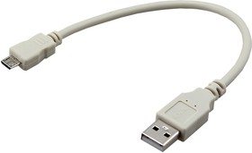 Фото 1/3 18-1162, Кабель USB-A - micro USB, 2,4А, 0,2м, серый