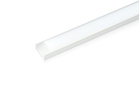 Фото 1/5 Профиль накладной для светодиодной ленты CAB262 «накладной», цвет белый, 10374