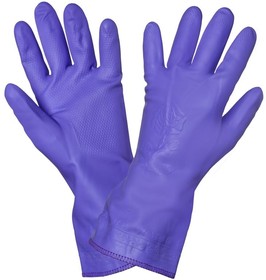 Фото 1/5 AWG-HW-11, AWG-HW-11_перчатки! ПВХ хозяйственные с подкладкой (L), фиолетовые\