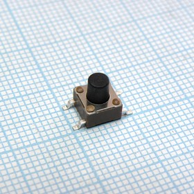 Фото 1/3 5-1437565-0, Switch Tactile OFF (ON) SPST Round Button Gull Wing 0.05A 24VDC 1.57N SMD T/R