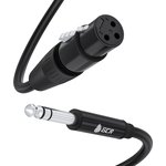 GCR-53357, GCR Кабель 1.5m микрофонный stereo jack 6,35mm / XLR, M/F, черный ...