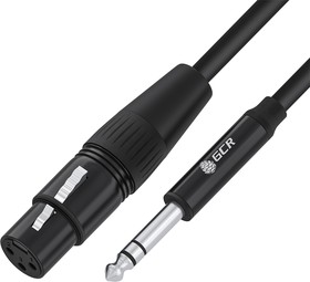 Фото 1/6 GCR-53442, GCR Кабель 15.0m микрофонный stereo jack 6,35mm / XLR, M/F, черный, AL case черный