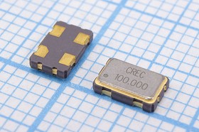 Генератор кварцевый 100МГц, SMD 5x3.2мм с 4-мя контактами, выход CMOS, 3.3В; №TRI гк 100000 \\SMD05032C4\CM\ 3,3В\OMB\CREC