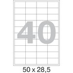 Самоклеящиеся этикетки 50x28,5 мм, 40 шт. на листе, белые, 100 л. в уп. 73644