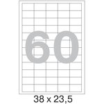 Самоклеящиеся этикетки 38x23,5 мм, 60 шт. на листе, белые, 100 л. в уп. 73647