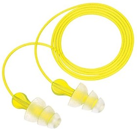 Фото 1/3 PN-01-005, Tri-Flange Series Yellow Reusable Corded Ear Plugs, 29dB Rated, 100 Pairs