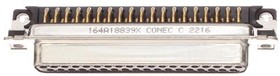 164A18839X, D-Sub Standard Connectors DSUB SOLDER PIN ANG 7.19mmPREC MCHND CNT