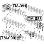 Подушка двигателя TOYOTA VITZ NCP1#,SCP1# 1999.01-2005.01 [JP] левая \ TM-090 FEBEST