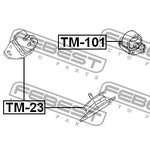 tm-101, Подушка двигателя задняя toyota hiace/regiusace kzh1##/lh1##/ rzh1##/trh1##