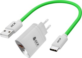 GCR-53618, GCR Комплект сетевое зарядное устройство 36W, USB TypeA + TypeC, PD18W + Quick Charge 3.0 + кабель 0
