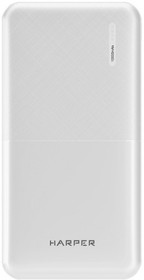 Фото 1/2 Harper Аккумулятор внешний портативный PB-10011 White (10 000mAh; Тип батареи Li-Pol; Выход 5V/2,1A; LED индикатор)