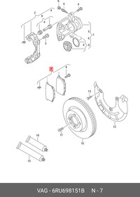 6RU698151B, Колодки VW POLO SEDAN 10=