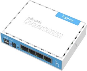 Фото 1/10 Маршрутизатор Wi-fi MikroTik RouterBOARD hAP lite RB941-2nD,N300,USB,PoE