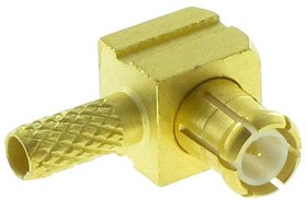 8955-1521-003, RF Connectors / Coaxial Connectors MCX / RIGHT ANGLE JACK FEMALE CRIMP TYPE FOR 2.6/50 S CABLE GOLD