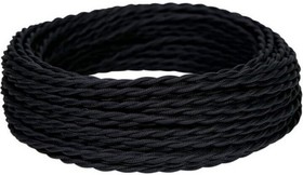 Монтажный витой провод ПВХ 2x1,5мм, цвет - черный (бухта 5м) GE70101-05
