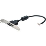 1700008822-11 DVI to DVI port cable, DVI 19P(F)/2*10P-1.25 30CM W/BKT