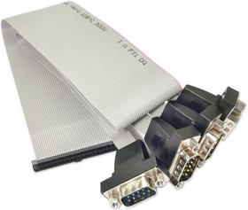 Кабель Advantech 1700000447 F Кабель на 4 порта СОМ RS-232, ПВХ, IDC 40P-2.0 - 4xRS-232 D-SUB 9P (M), изоляция 5 В Advantech F Cable IDE#2 4