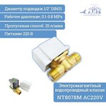 NT8078M AC220V, Электромагнитный водопроводный клапан (металл)