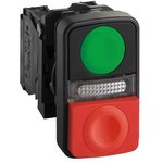 XB5AW73731M5, Switch: double; 22mm; Stabl.pos: 1; NC + NO; green/red; LED; 230V