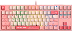 Клавиатура A4TECH Bloody S87 Energy, USB, розовый [s87 usb energy pink]