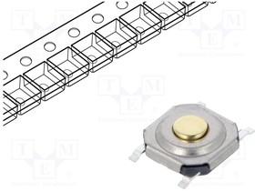 PTS530GH055 SMTR LFS, Микропереключатель TACT; SPST-NO; Пол: 2; 0,05A/12ВDC; SMT; нет; 2Н