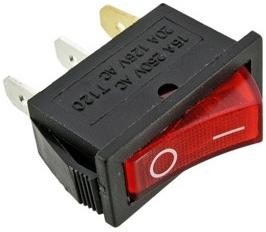 IRS-101-1C3 (красный), Переключатель с подсветкой ON-OFF (15A 250VAC) SPST 3P