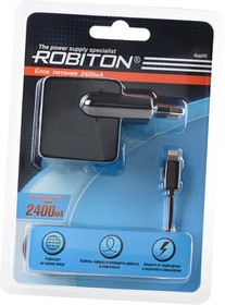 Фото 1/2 ROBITON App05 Charging Kit 2.4A iPhone/iPad (100-240V) BL1, Адаптер/блок питания