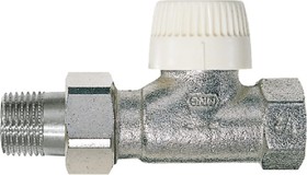 Вентиль для радиатора 1/2 прямой, под термоголовку, никелированная латунь, конус, Kvs 0.72 V2000DVS15