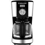 Кофеварка капельная BRAYER BR1122, 900 Вт, объем 1,5 л, черная