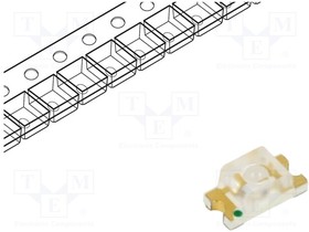 S170PGC-G5-1AG, LED; SMD; 2012; green; 270mcd; 2x1.25mm; 120°; 2.8?3.6V; 20mA; 90mW