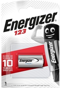 Батарейка 7638900052008 Energizer Lithium CR123 , 1 шт в блистере