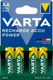 Батарейка VARTA Recharge Accu Power AA 2100mAh , шт в блистере=4 56706101404