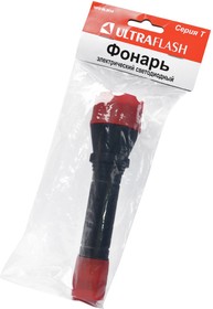 ULTRAFLASH 6102-ТН 1LED (черно-красный) BL1, Фонарь