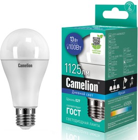 LED13-A60/865/E27, Лампа светодиодная E27 A60 13W (100W) 220V холодный Ultra CAMELION