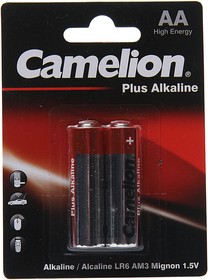 Фото 1/2 Батарейка AA LR6 1.5V блистер 2шт. (цена за 1шт.) Alkaline Plus CAMELION