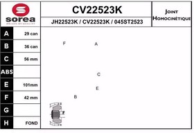 CV22523K, CV22523K_ШРУС наружный!29x36\Nissan Quashqai/X-Trail 1.6-2.0D 07-13 Renault Koleos 08